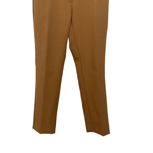 Ann Taylor Factory Petite Women 2P Camel Brown Trousers With Black Piping Detail - Picture 10 of 10